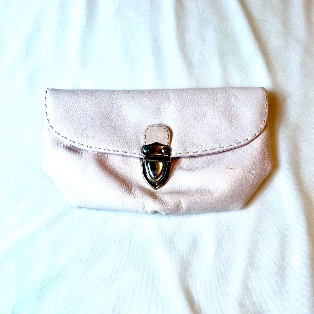Gail Labelle clutch, pink, leather